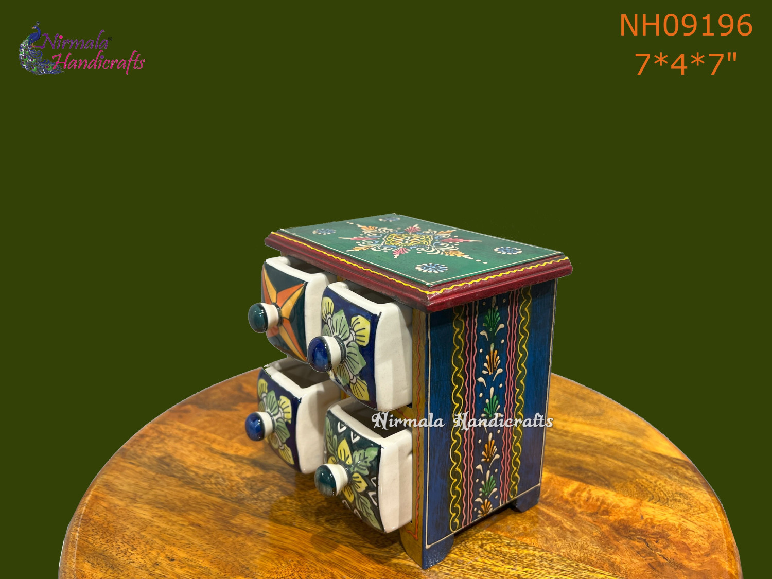 Wooden Ceramic 4 Drawer