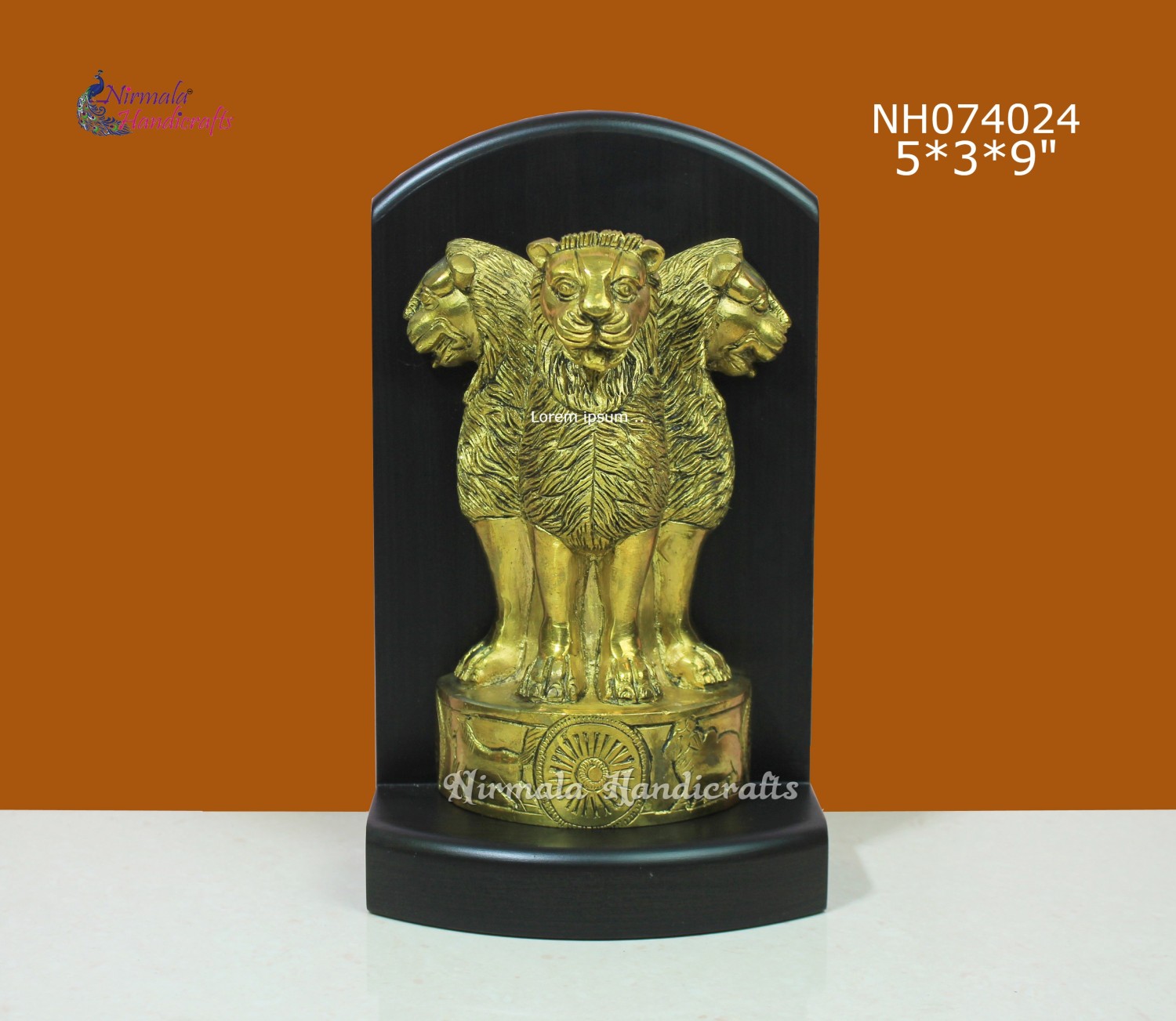 Brass Ashok Stambh with Wooden Base