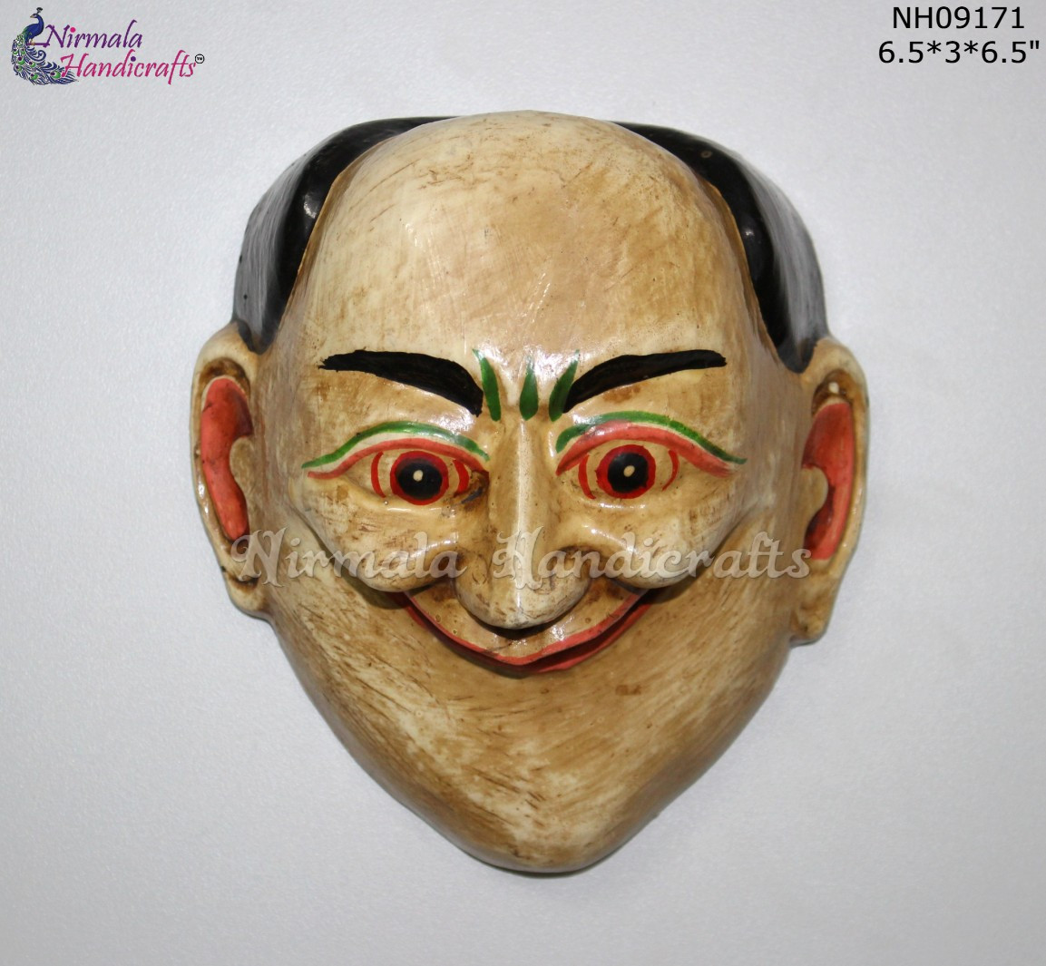 Wooden Joker Mask Poplar Wood