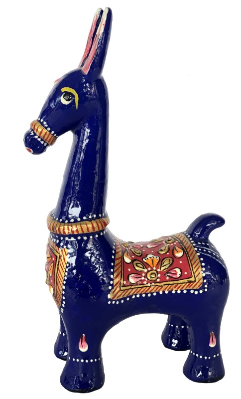 Metal Painted Meenakari Bankura Statue | Rajasthani Art and Crafted Bankura
