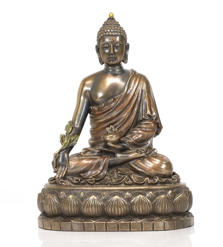 Copper Finish Sitting Buddha Statue