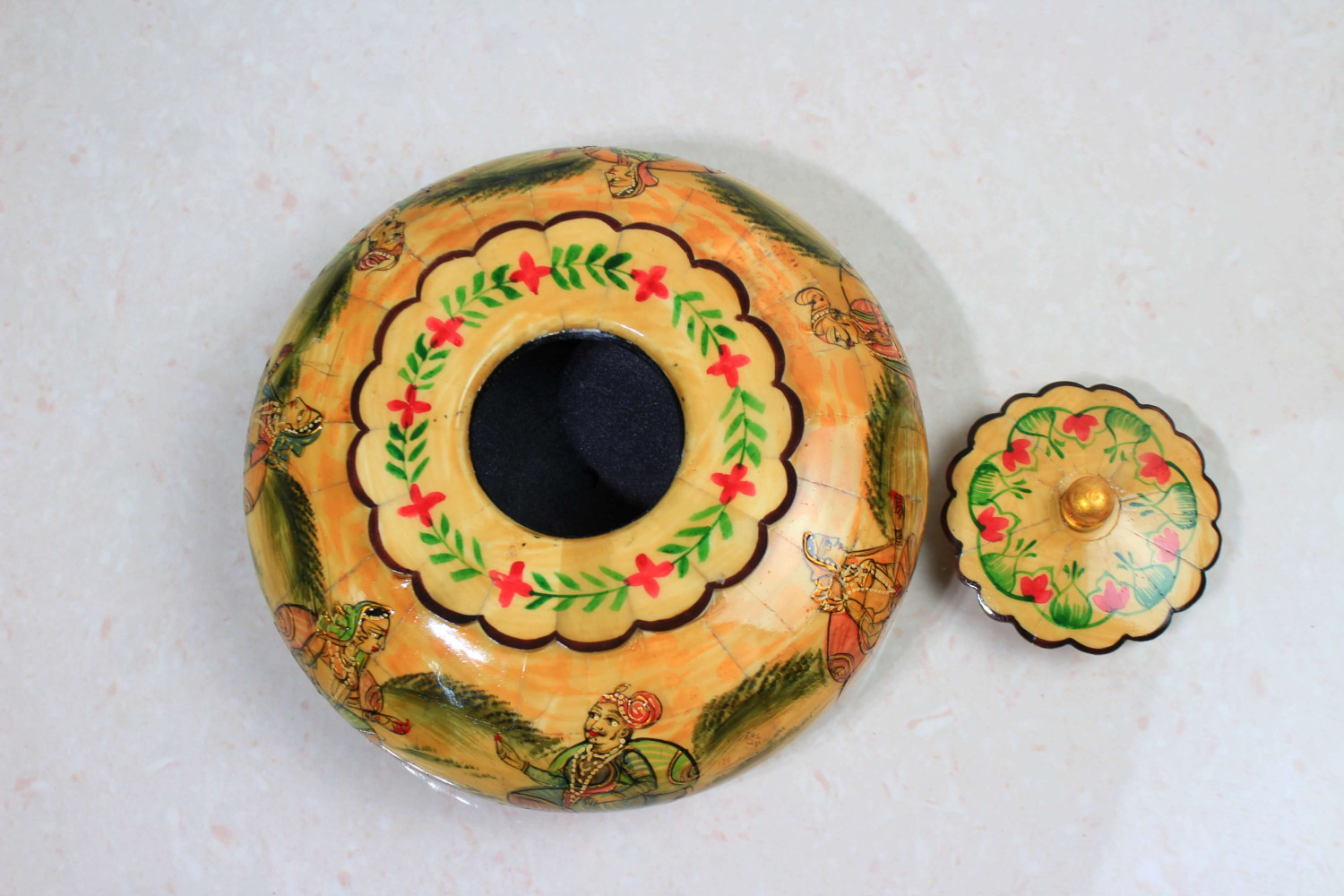 Bone Tobacco Box Painted