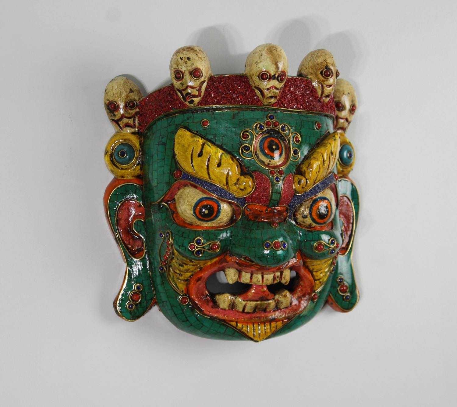 Wooden Bhairaw Mask Stone Work