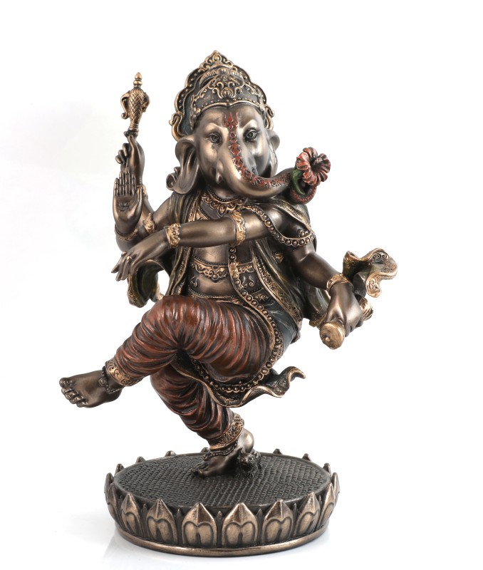 Copper Finish Dancing Ganesha Statue