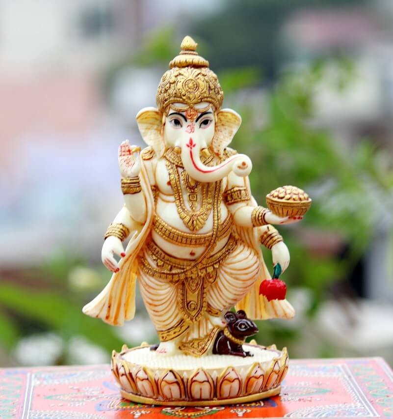 GANESH STANDING FINE PAINTED