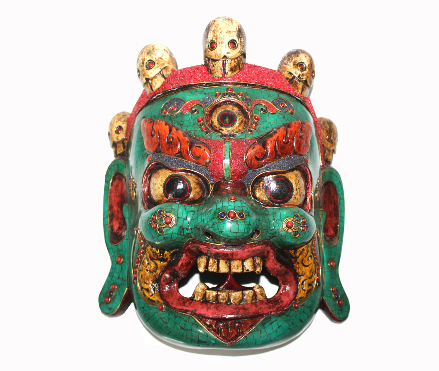 Wooden Bhairaw Mask Stone Work