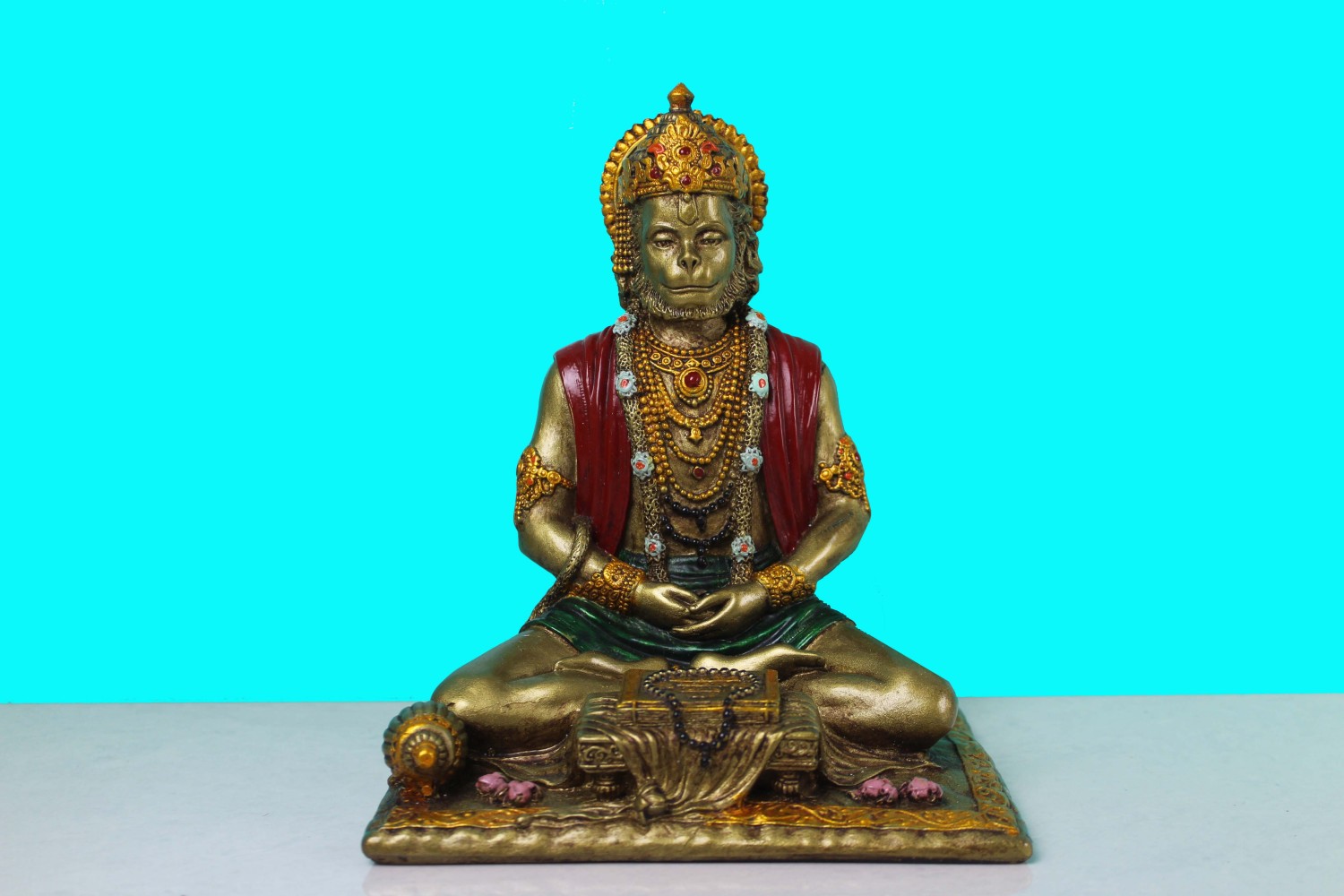 INDIAN POLYRESIN MEDITATION HANUMAN STATUE