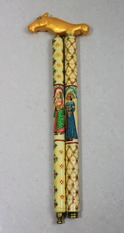 Bone Animal Head Stick Fine Painted