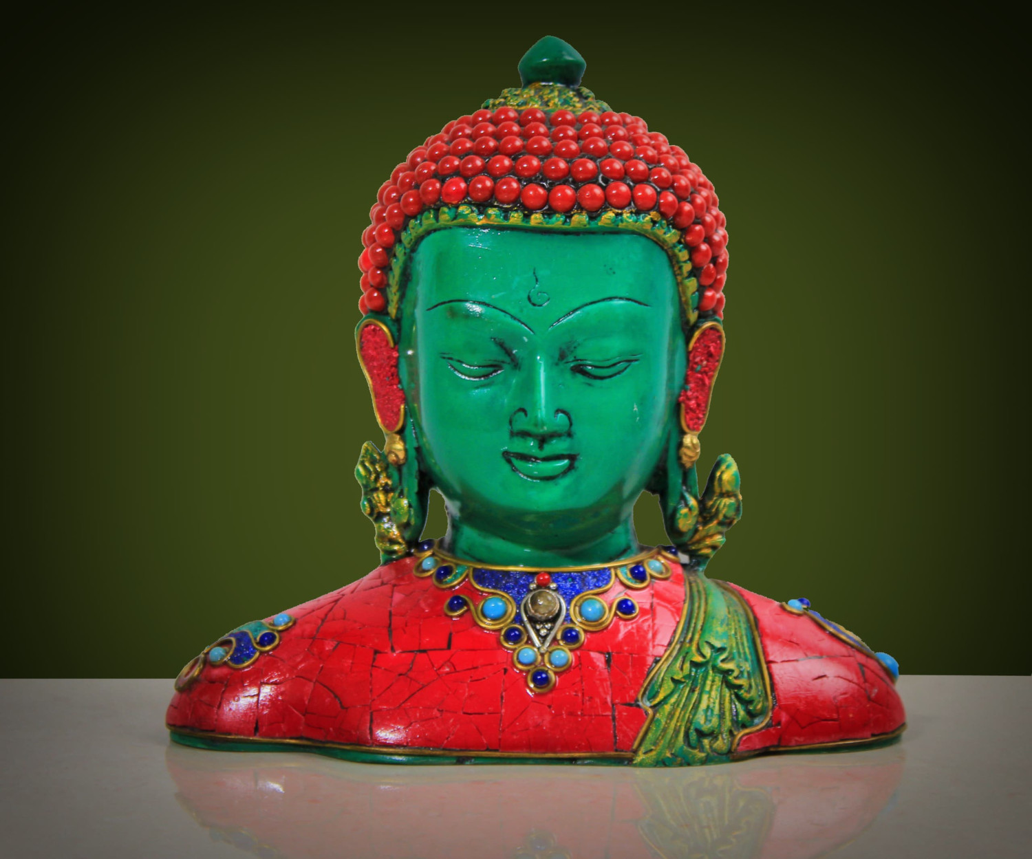 Resin Buddha Bust Stone Work