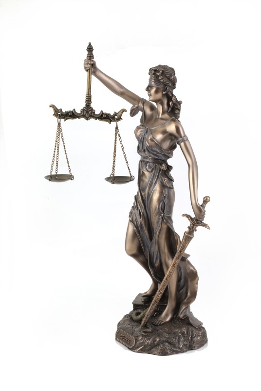 Copper Finish Justice Lady Statue