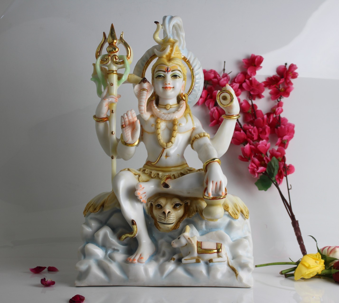 Marble Dust Sitting Shiva Statue for Home Decoration