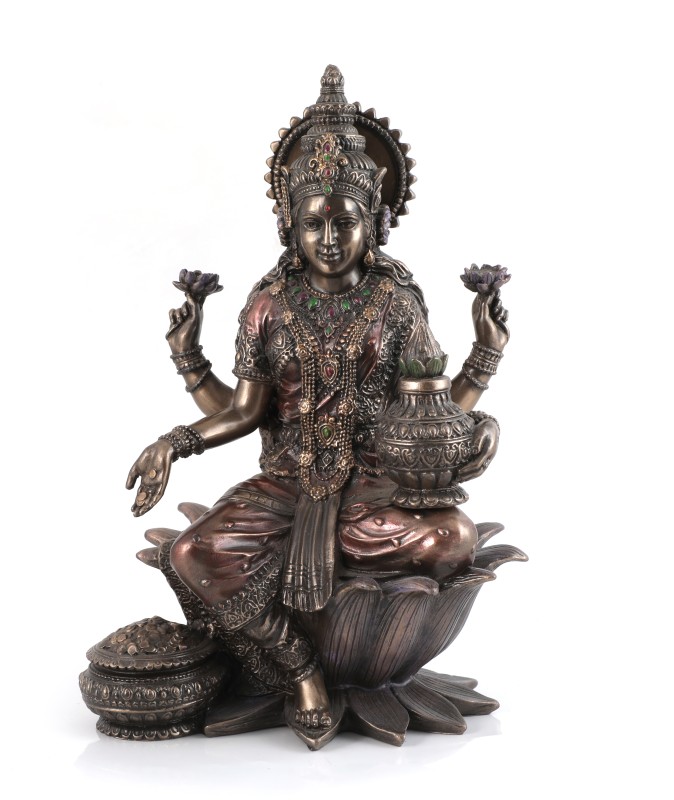 Copper Finish Sitting Lakshmi Statue