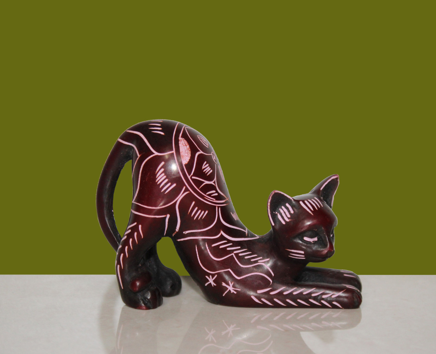 Resin Sleeping Cat Etching