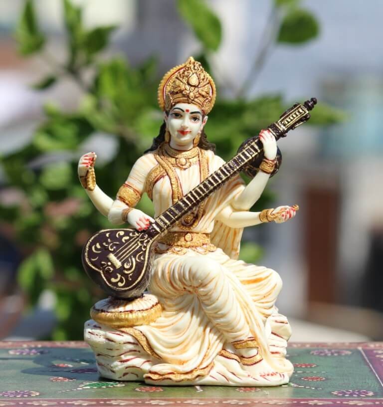 SARASWATI VEENA IN HAND FINE PAINTED