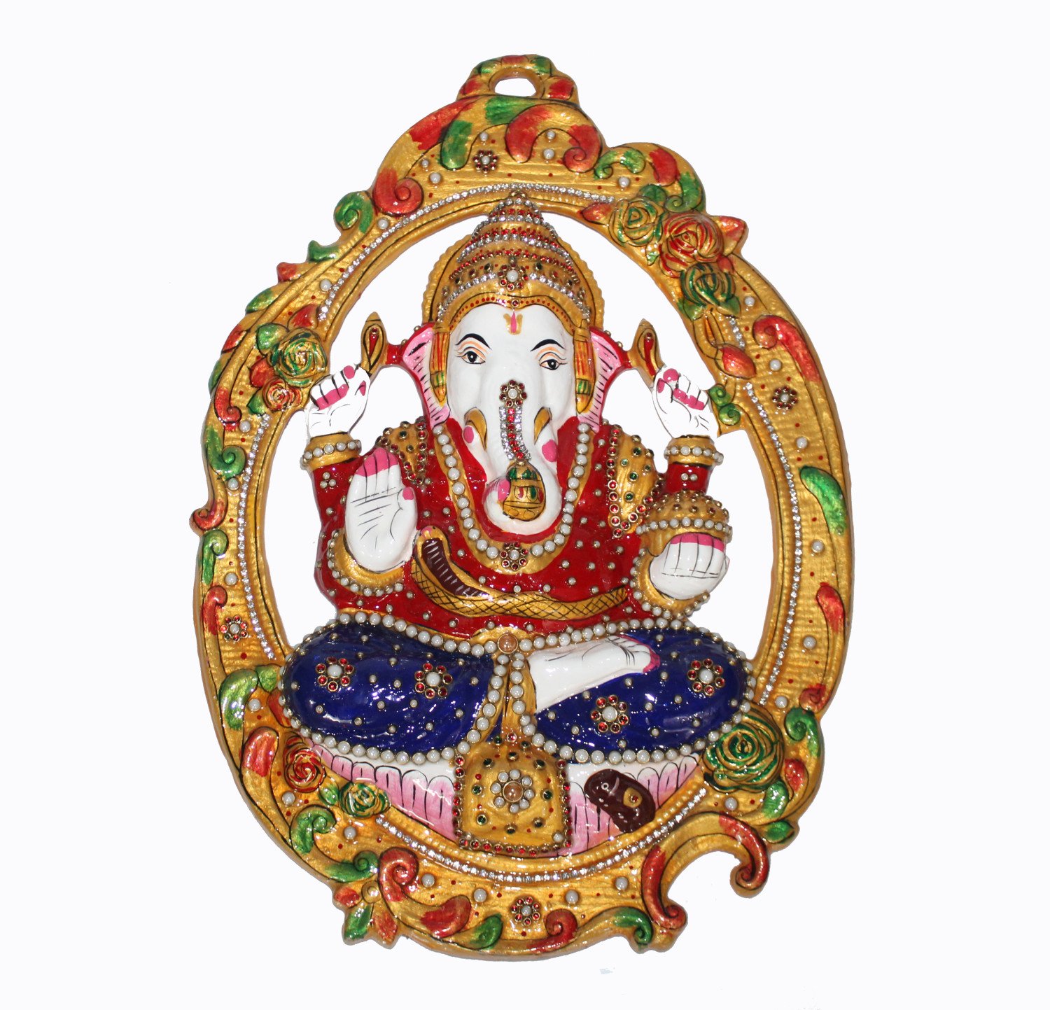 Metal Meenakari Stone Work Ganesh Frame