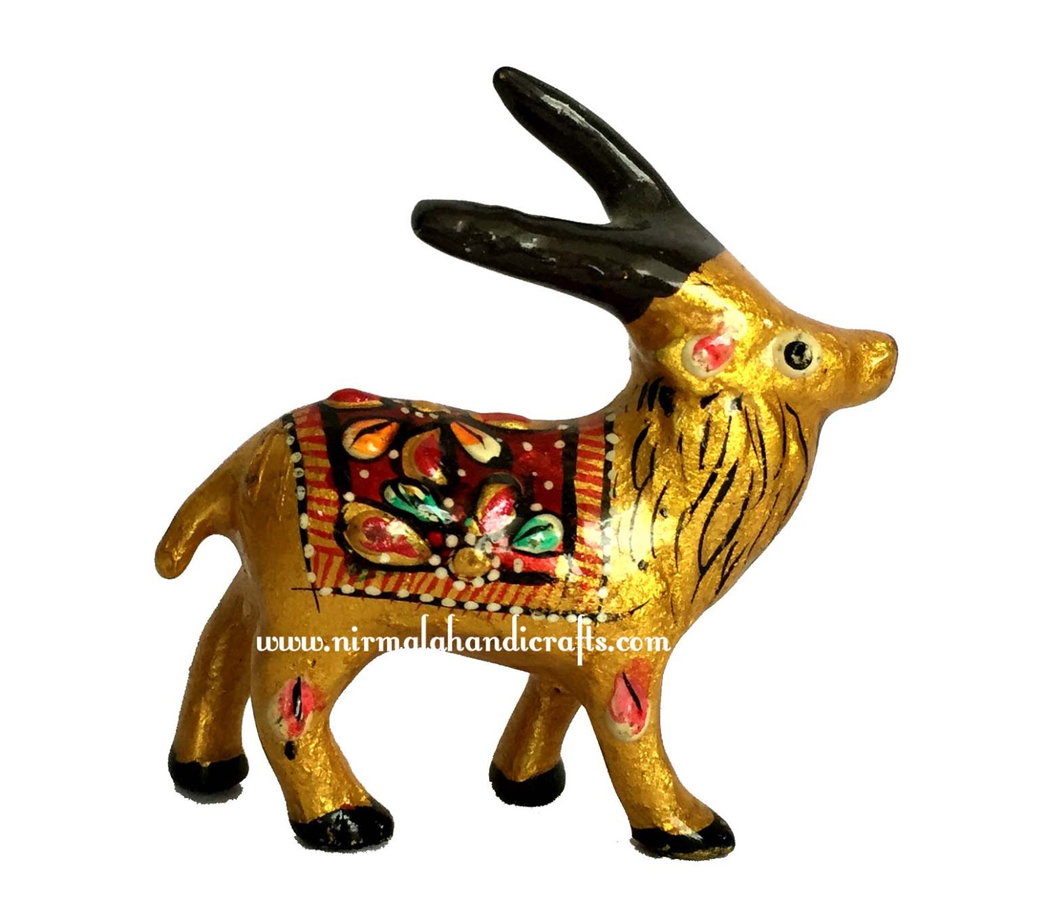 Embossed Painted Deer Statue | Deer Enamel