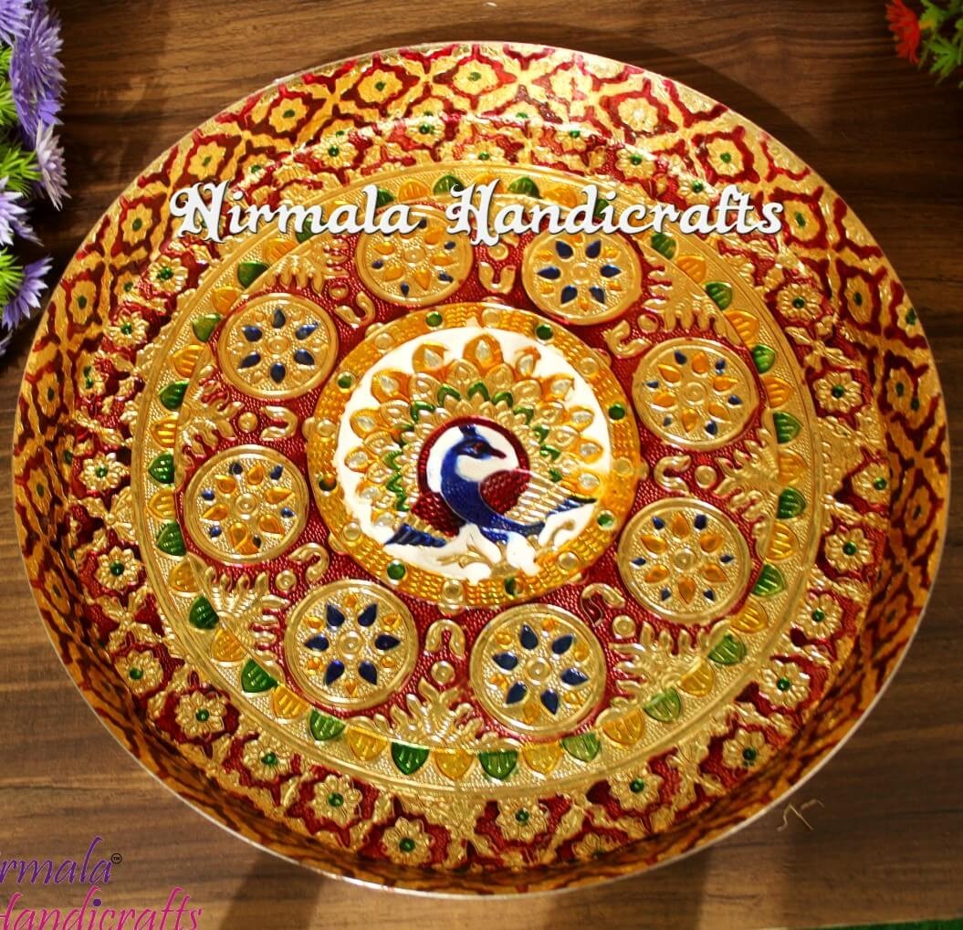 Full Meenakari Puja Thali with High Kinari