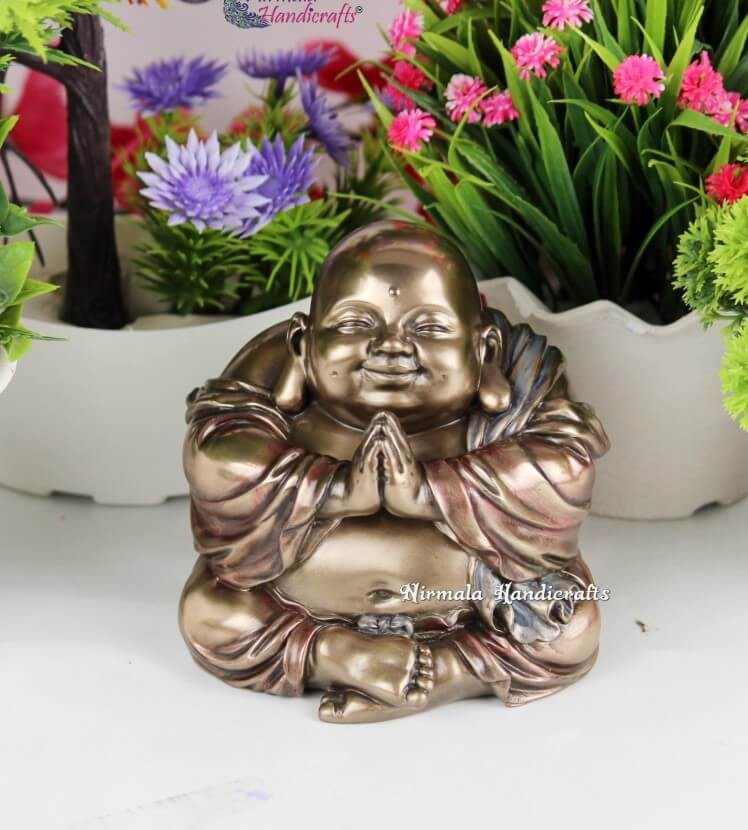 NAMASTE LAUGHING BUDDHA STATUE