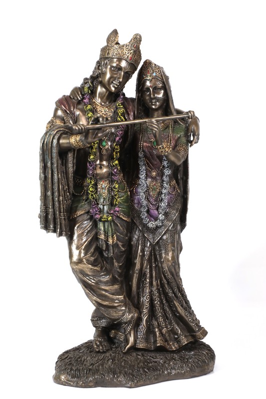 Copper Finish S.T. Radha Krishna Statue