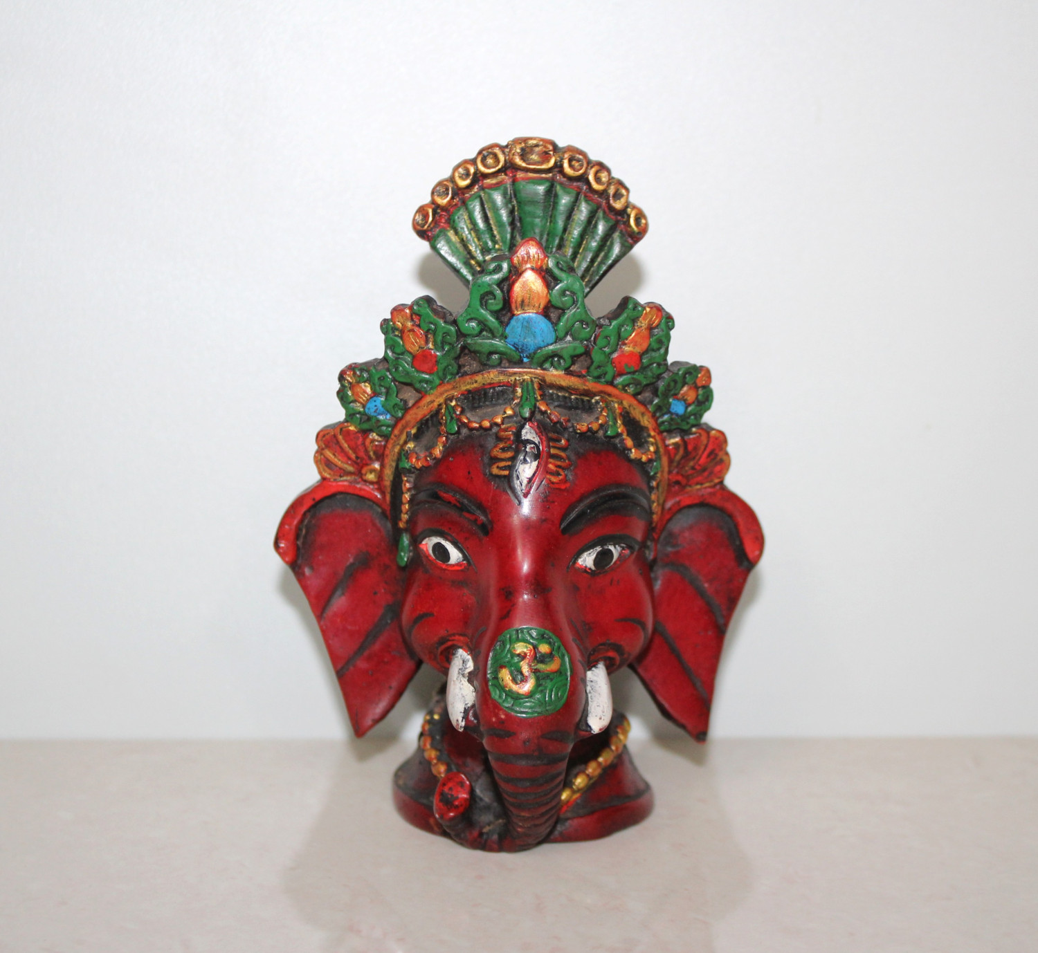 Resin Ganesh Head Painted