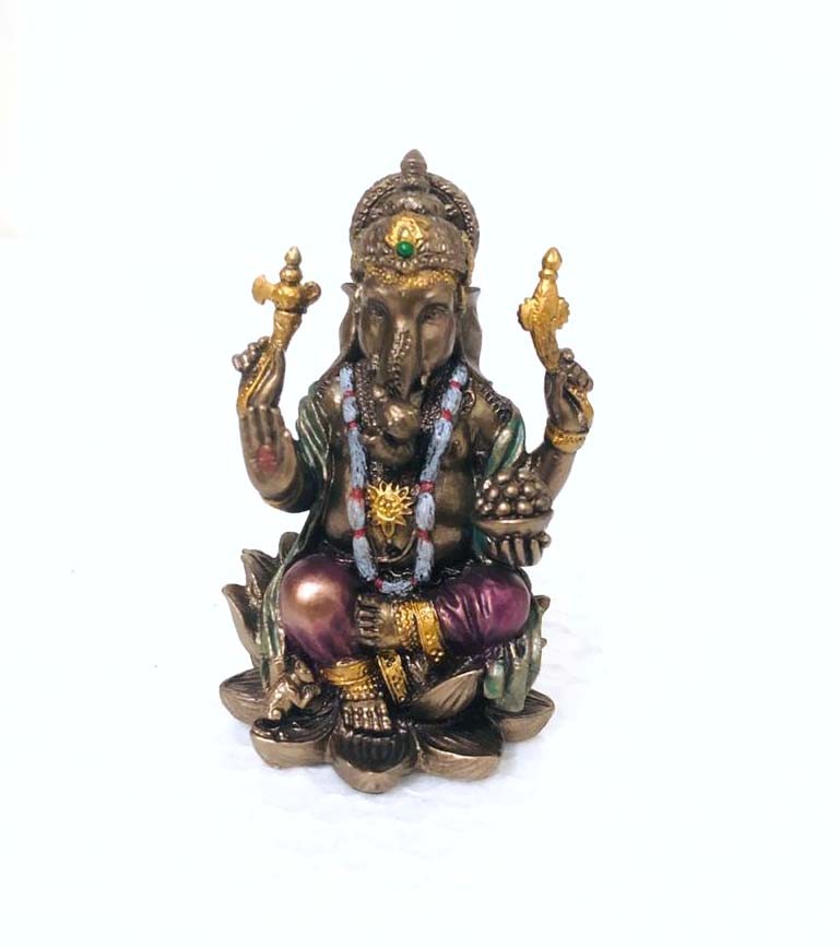 Copper Finish Ganesha Mini Statue
