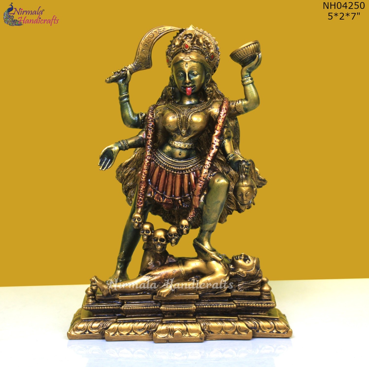 Resin Brass Finish Maa Kali Statue