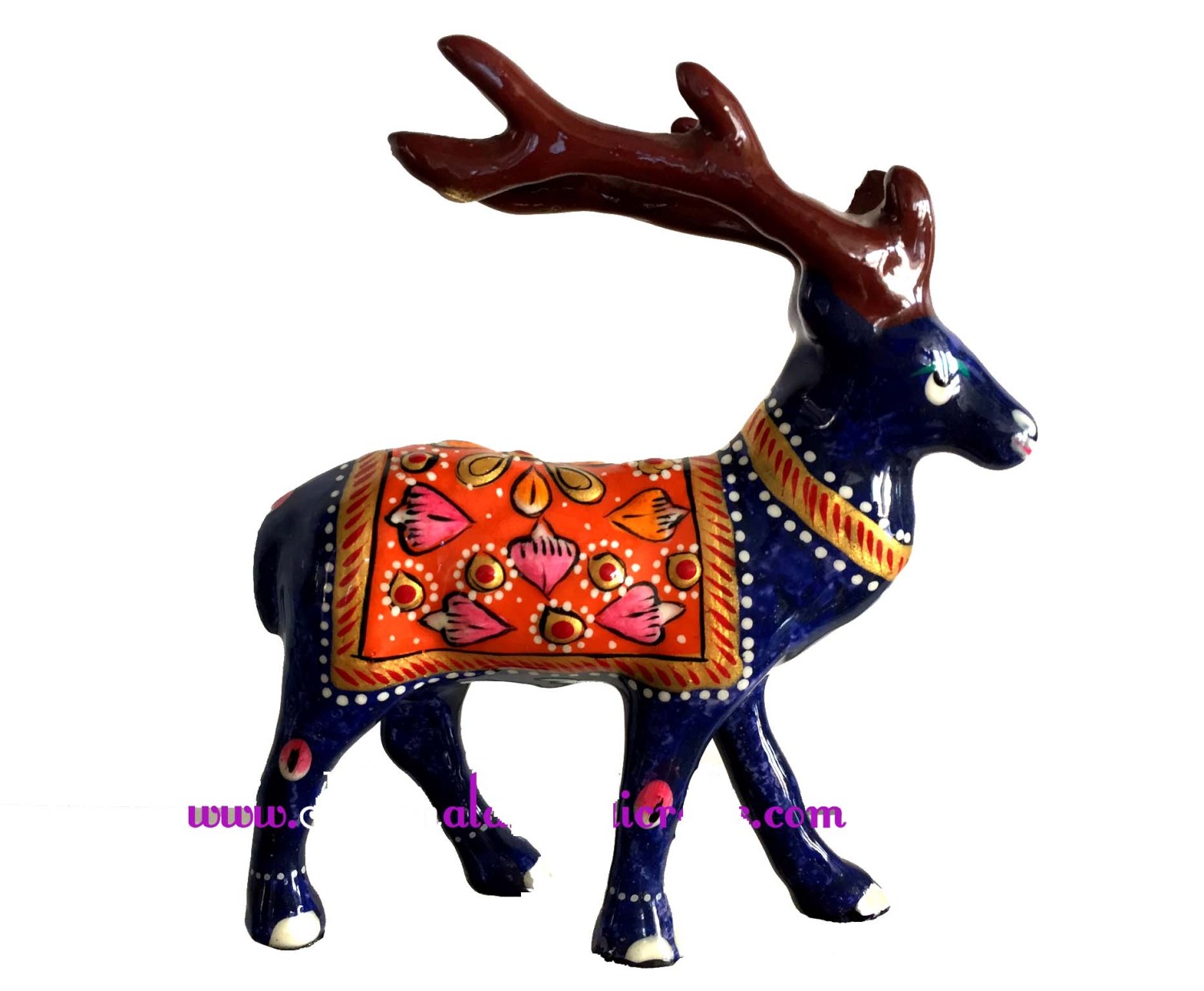 Meenakari Painted Deer Statue