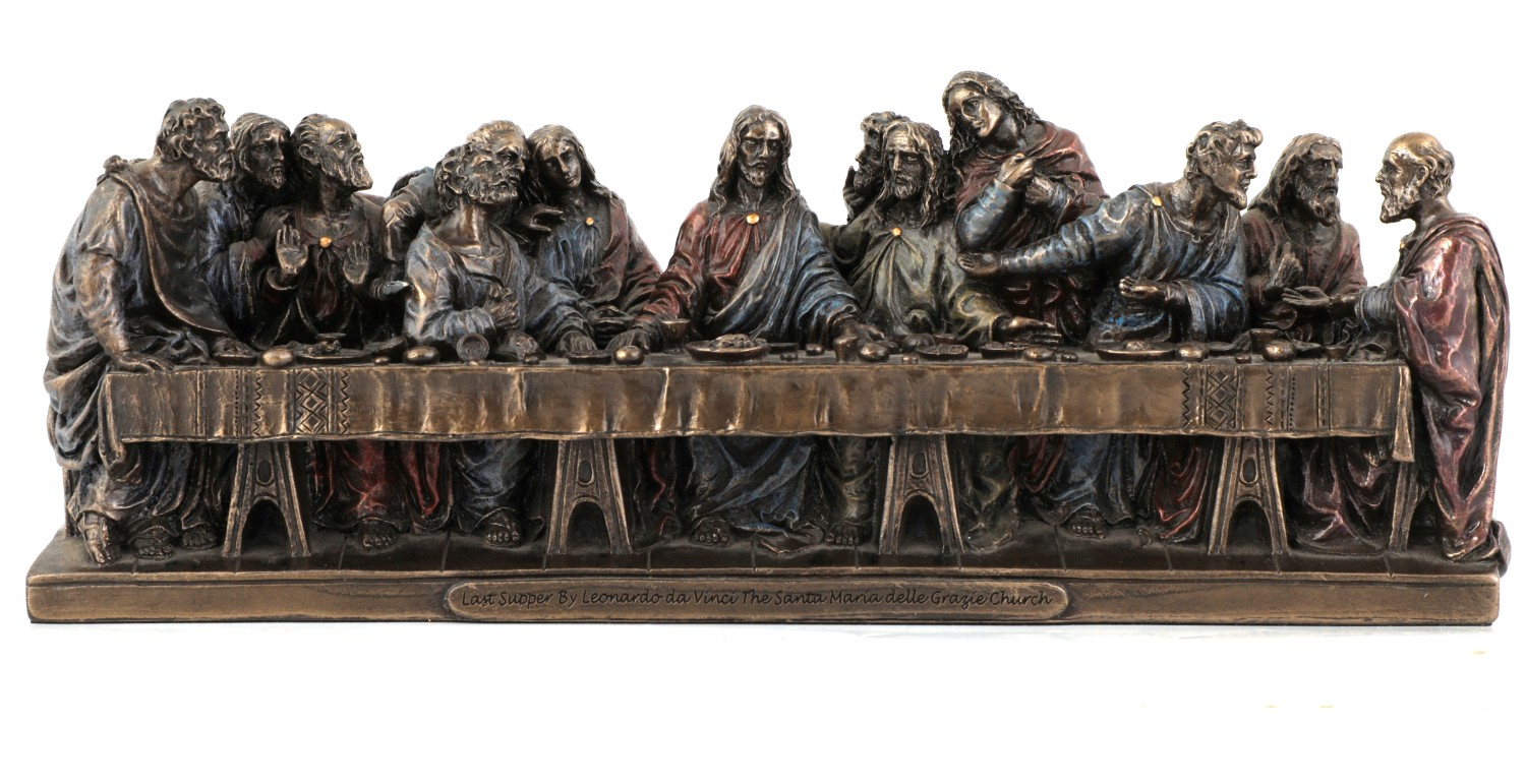 Copper Finish Jesus Christ the Last Supper Statue