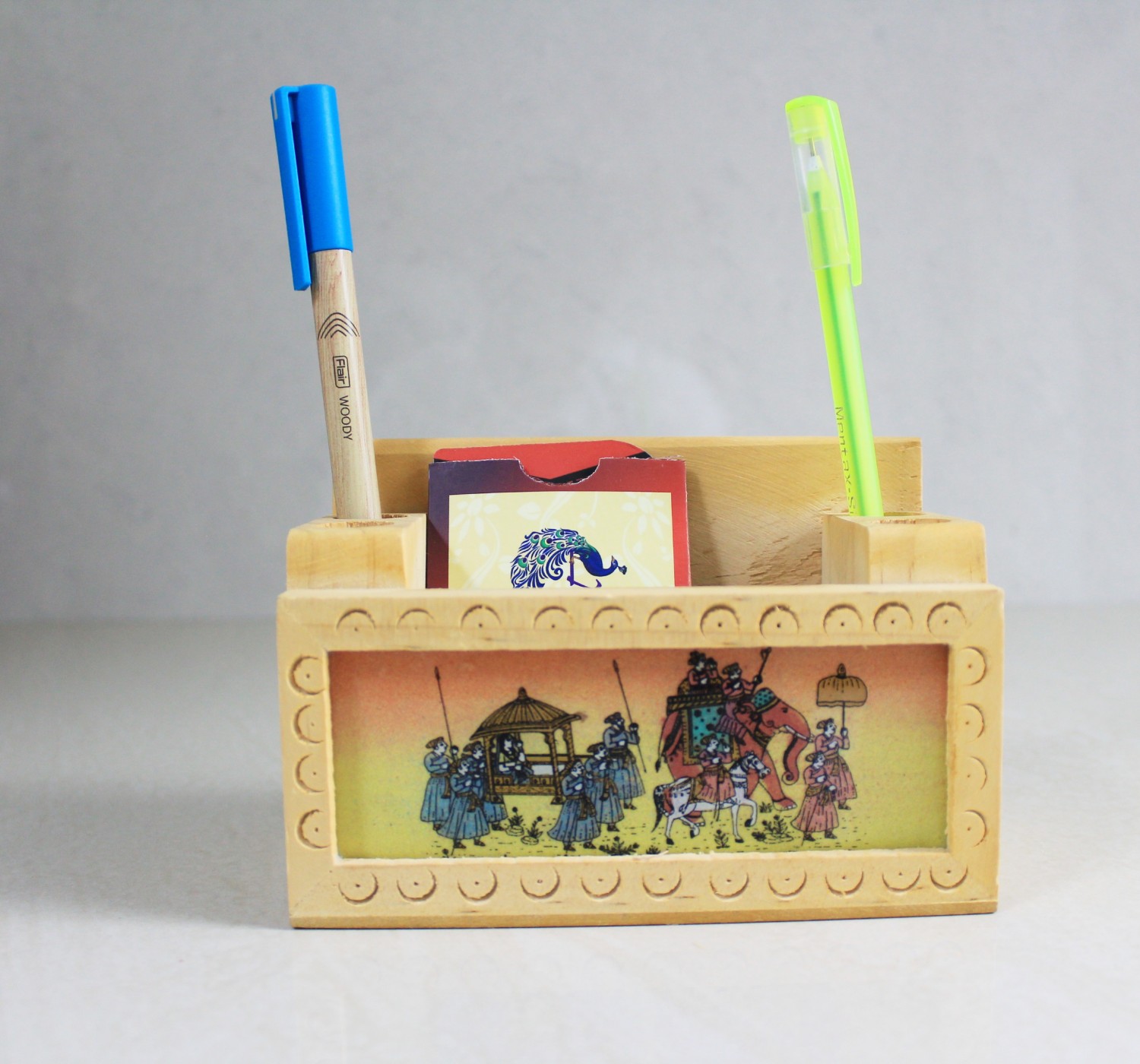 WOODEN PENSTAND & CARD HOLDER