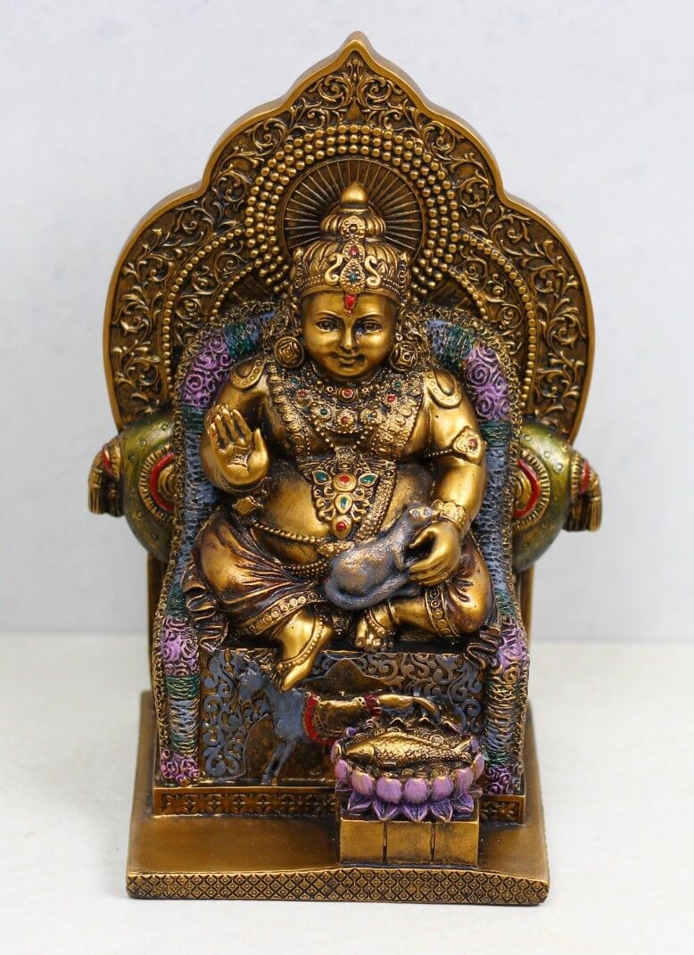 Brass Finish Resin Kuber Statue