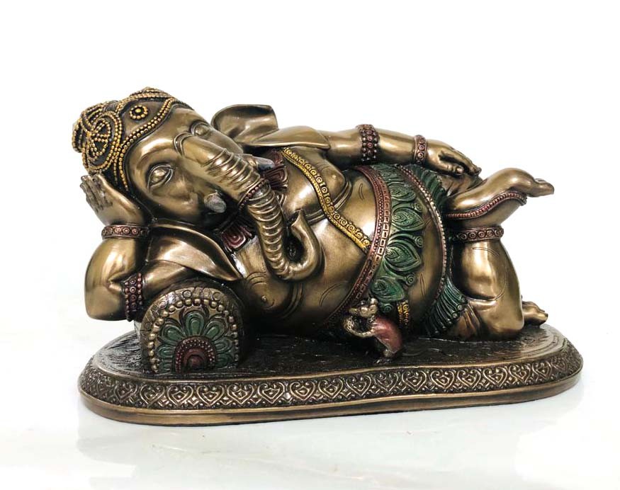 RESIN RELAXING GANESHA STATUE
