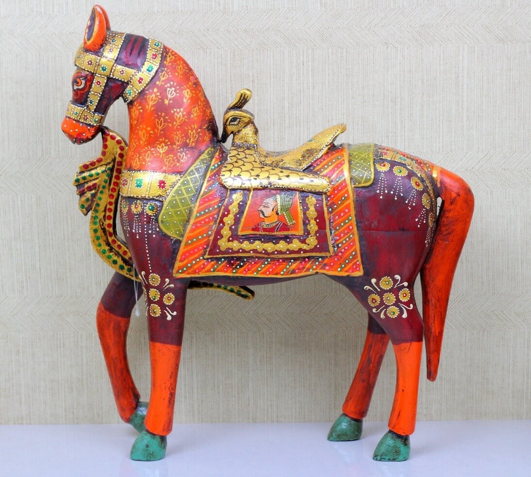 WOODEN HORSE FINE PAINTED