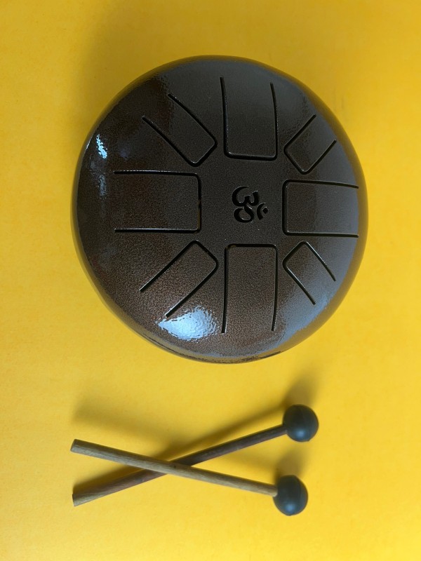 TIBETIAN MUSICAL HAPPY DRUM OM IN BROWN COLOR