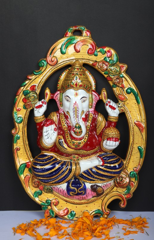 Enamel Painted Metal Ganesh Wall Hanging | Wall Decor | Home Decor
