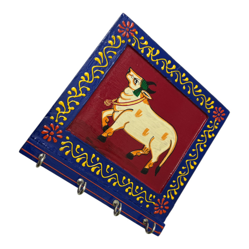 Key Holder Cow Painting
