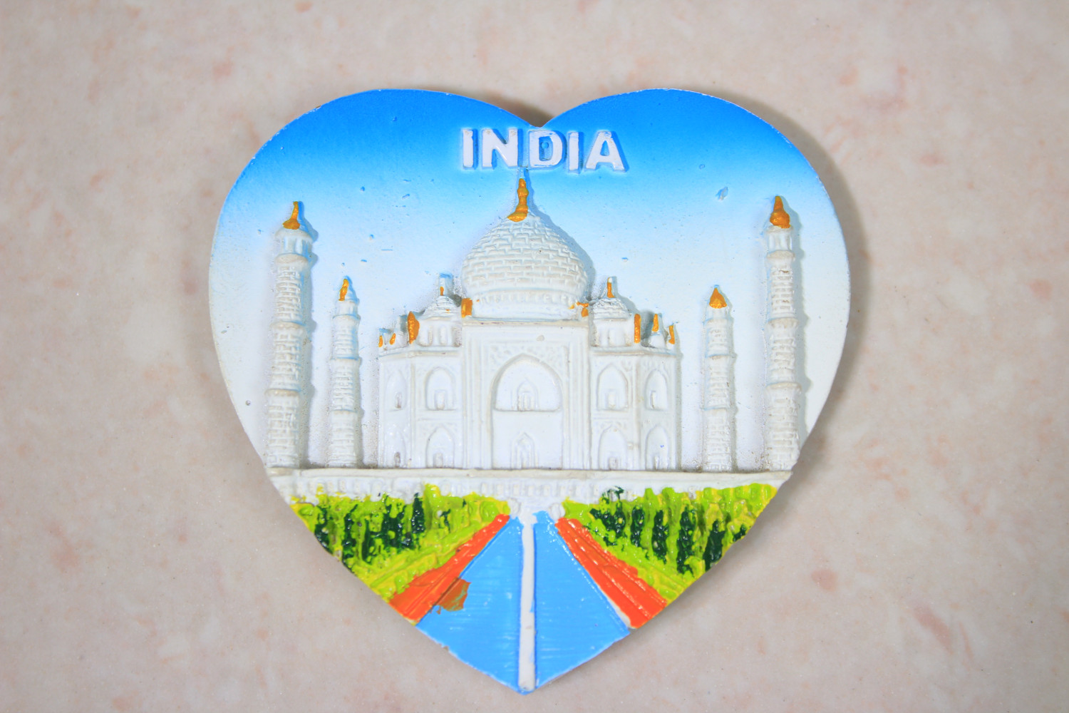 Ceramic Tajmahal Heart Magnet