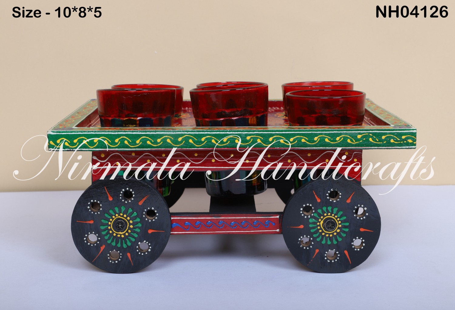 6 PCS GLASS WITH CART