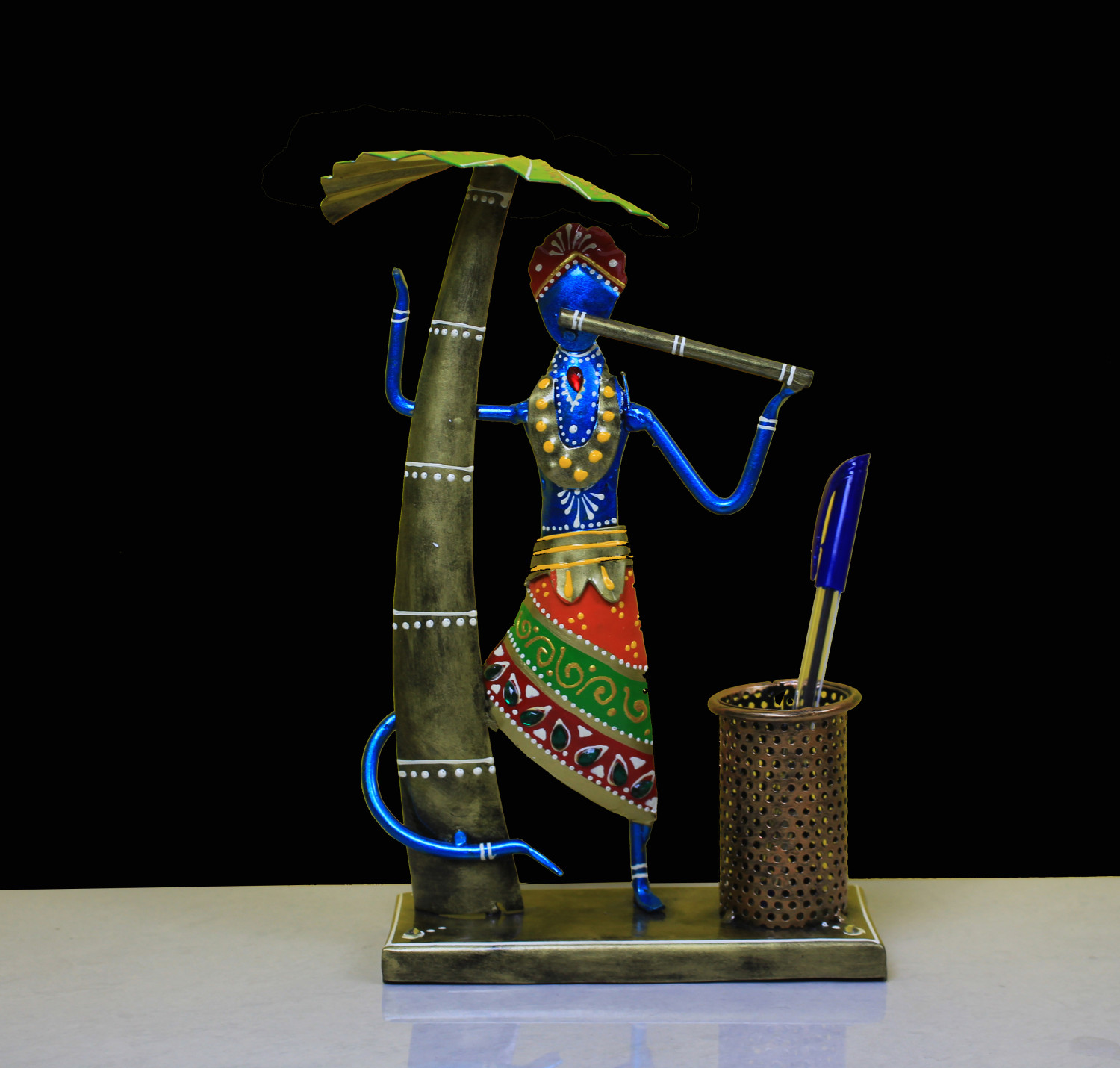 Krishna Playing Flute With Pen Stand