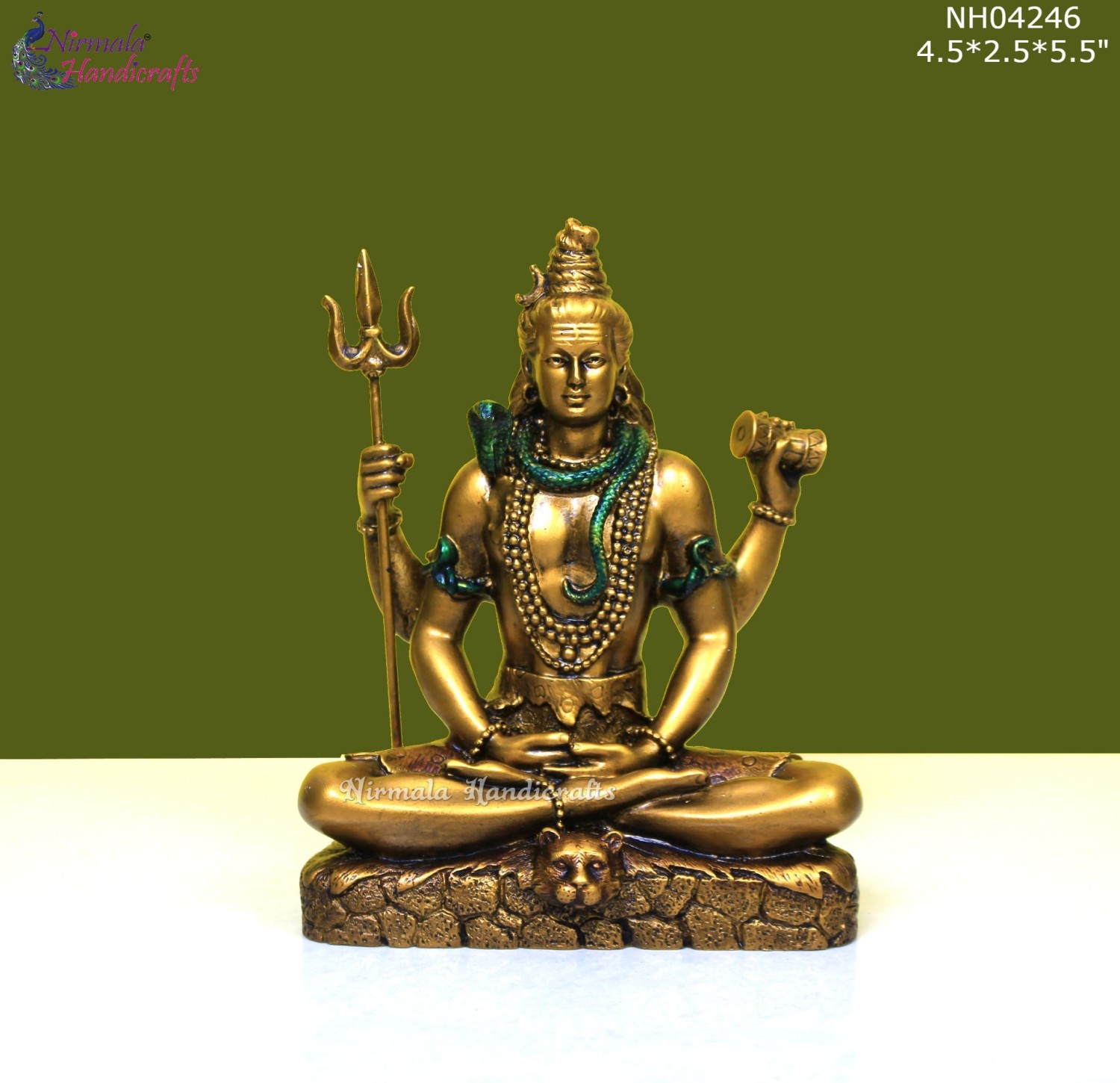Brass Finish Sitting Shiva Statue