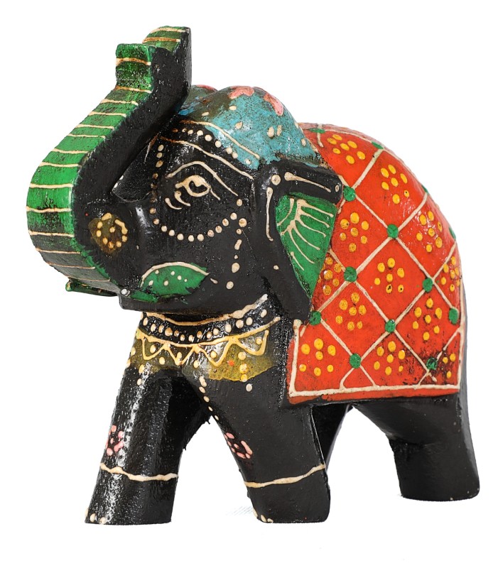 WOODEN TRUNK UP ELEPHANT