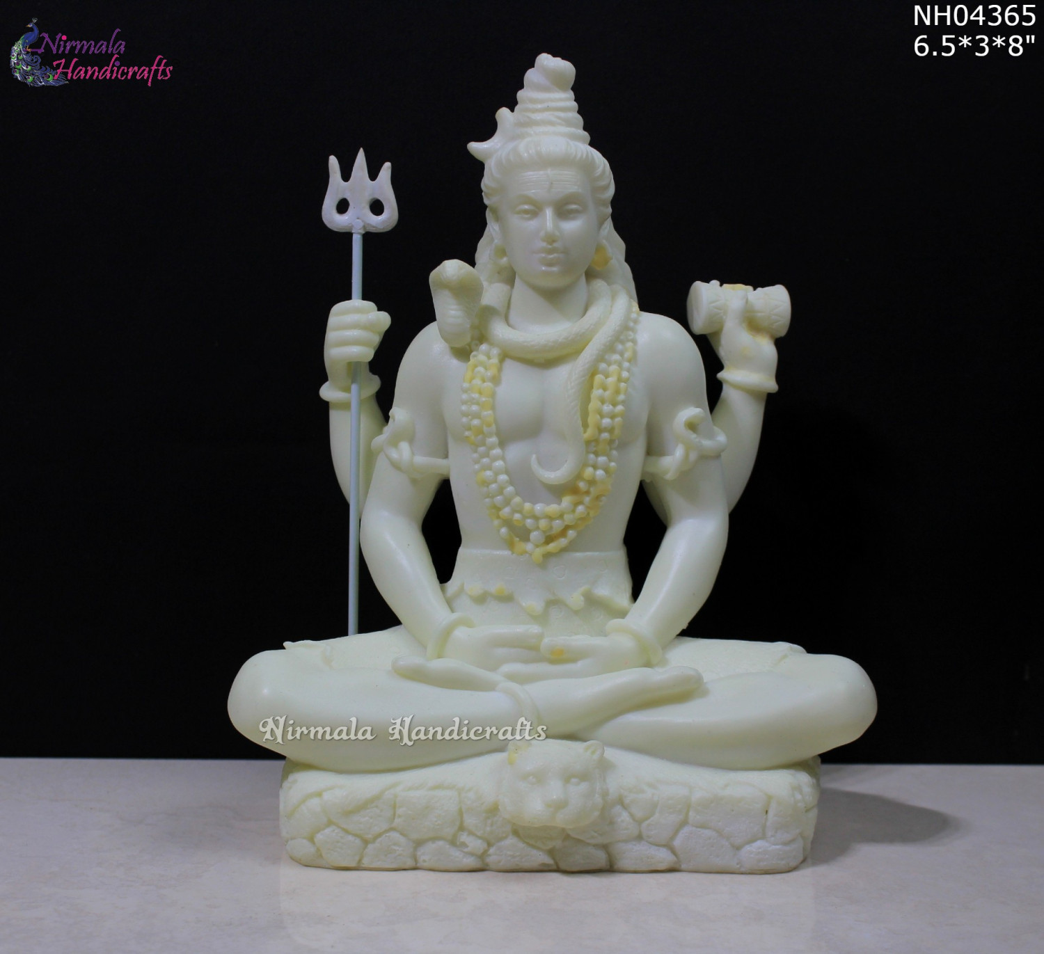 White Marble Dust Sitting Shiva Statue