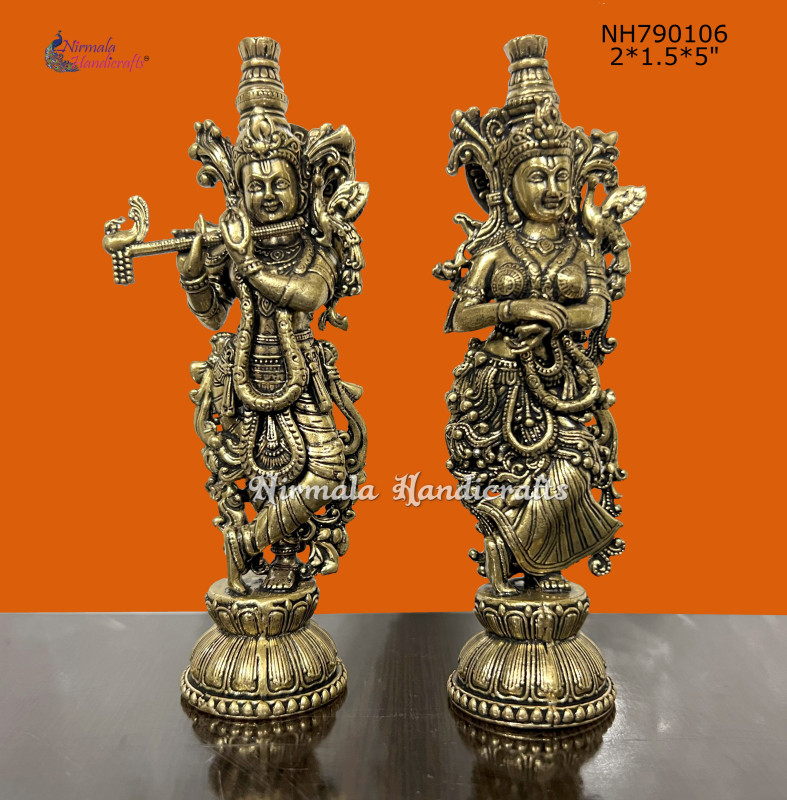 Brass Radha Krishna Pair