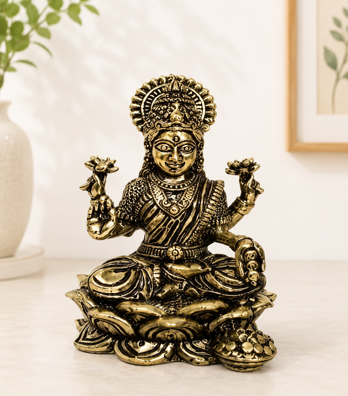 BRASS LAXMI IDOL