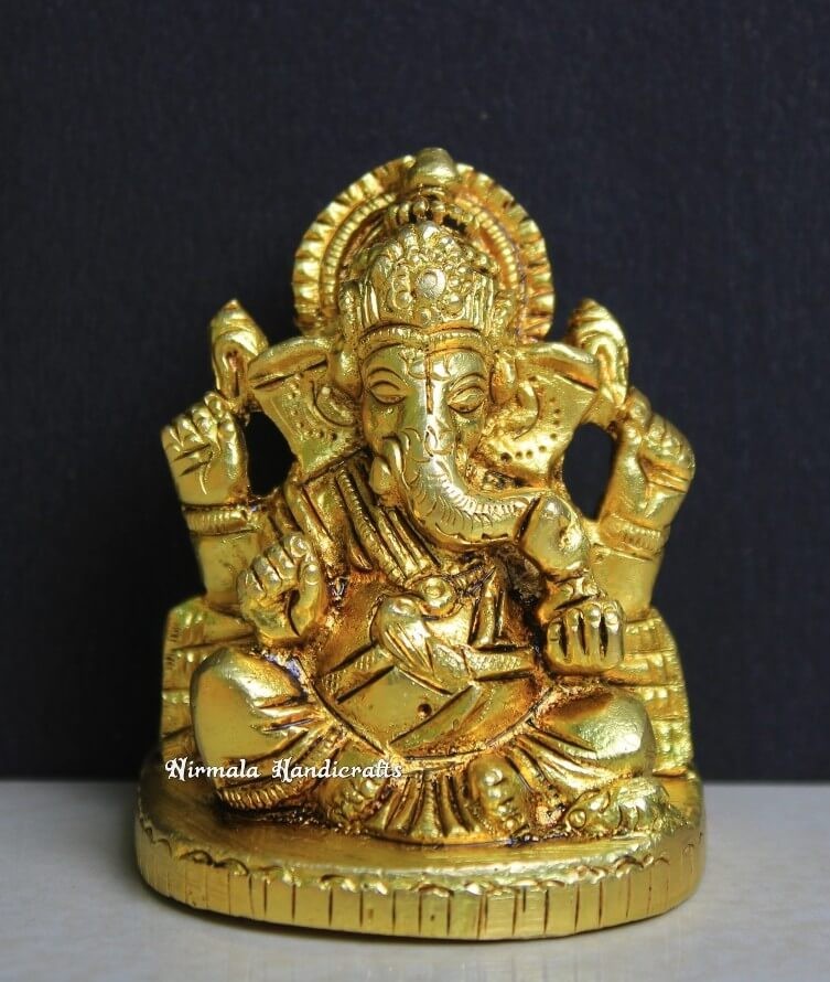 Brass Sitting Ganesh Statue