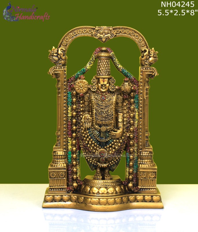 Brass Finish Tirupati Balaji Statue