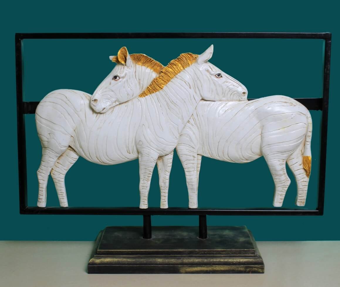 Resin Zebra Couple in Frame