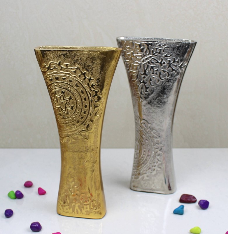 Silver Finish Aluminium Flower Vase | Golden Finish Flower Vase  | Flower Pot
