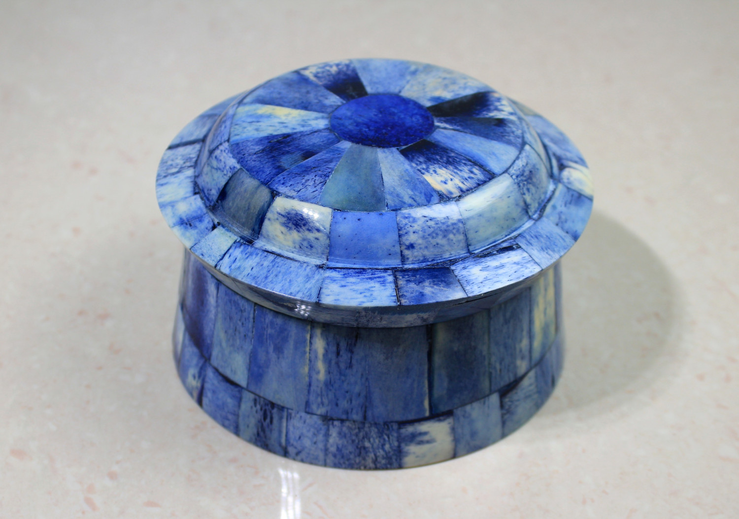 Bone Powder Box Blue Finish