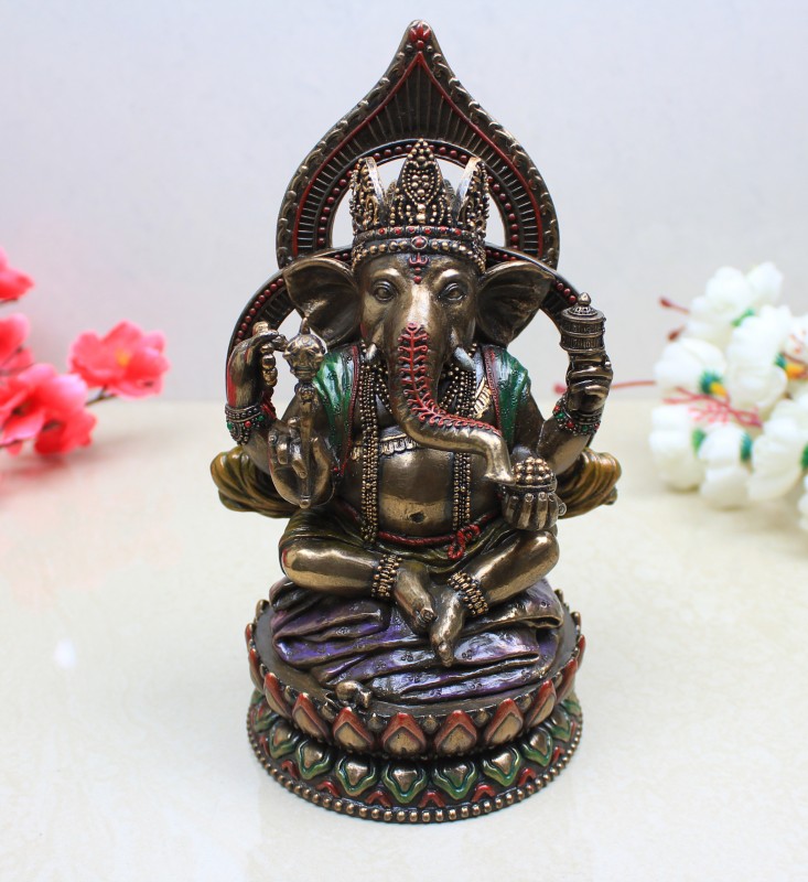 POLYRESIN SITTING GANESH STATUE