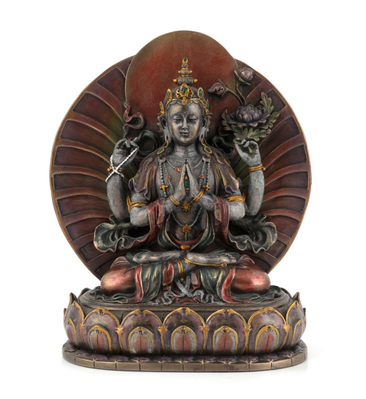 Copper Finish Pardi Buddha Statue